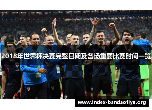 2018年世界杯决赛完整日期及各场重要比赛时间一览